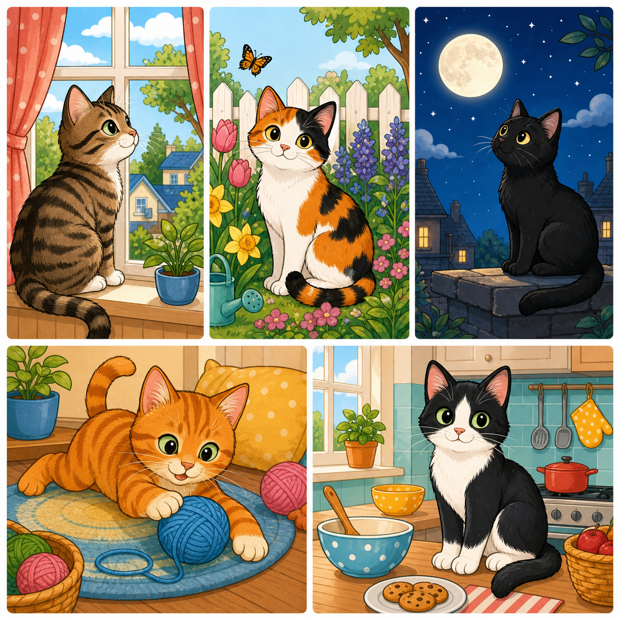 Cat coloring page chapter previews